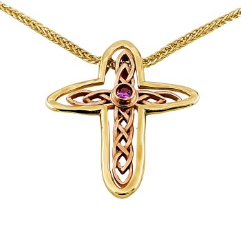 9ct gold Clogau Cross Pendant with chain